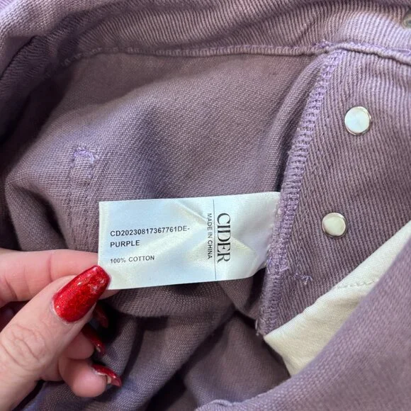 Cider Women's Wide Leg Oversized Bib Cargo Overalls Denim Sz 4XL Purple Wash NWT - Picture 5 of 12